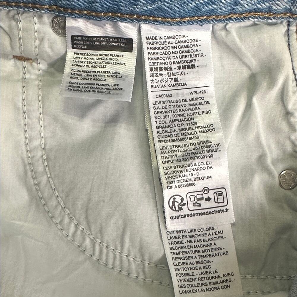 Levis Baggy Jeans Living Legend Light Wash Belted High Rise Wide Leg 30 - Picture 15 of 15